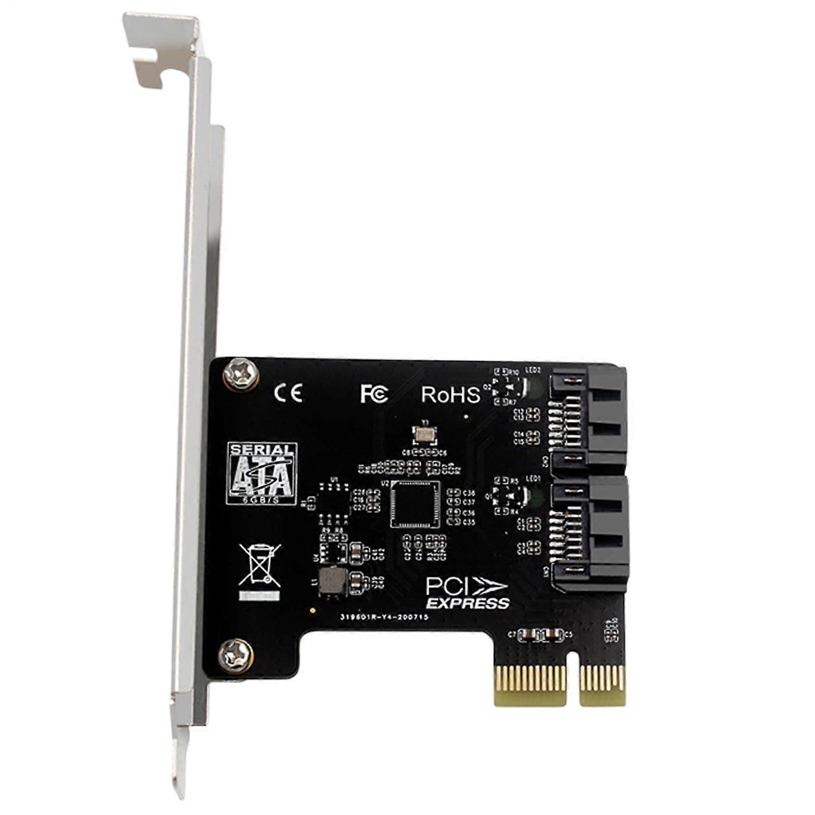 PCIe Expansion Card 6Gbps Dual Port SATA Controller for SSD HDD Speed Data Transfer