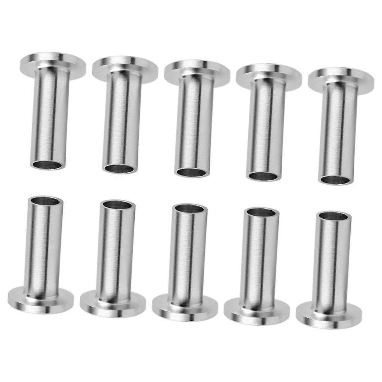 10pcs Stainless Steel Cable Railing Hardware Protector Sleeves for Wood Posts Deck Wire Rope