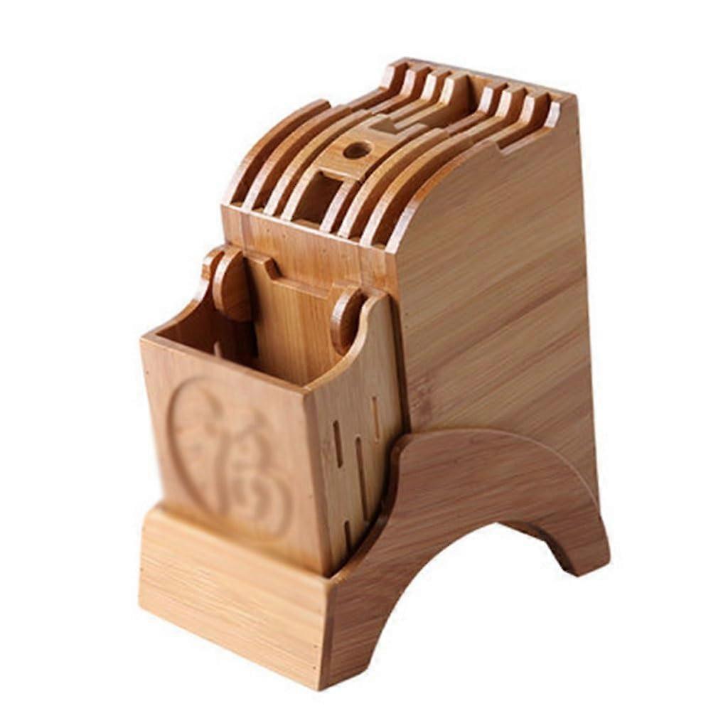 Natural Bamboo Kitchen Utensil Holder SpaceSaving MultiFunctional Countertop Tool Organizer