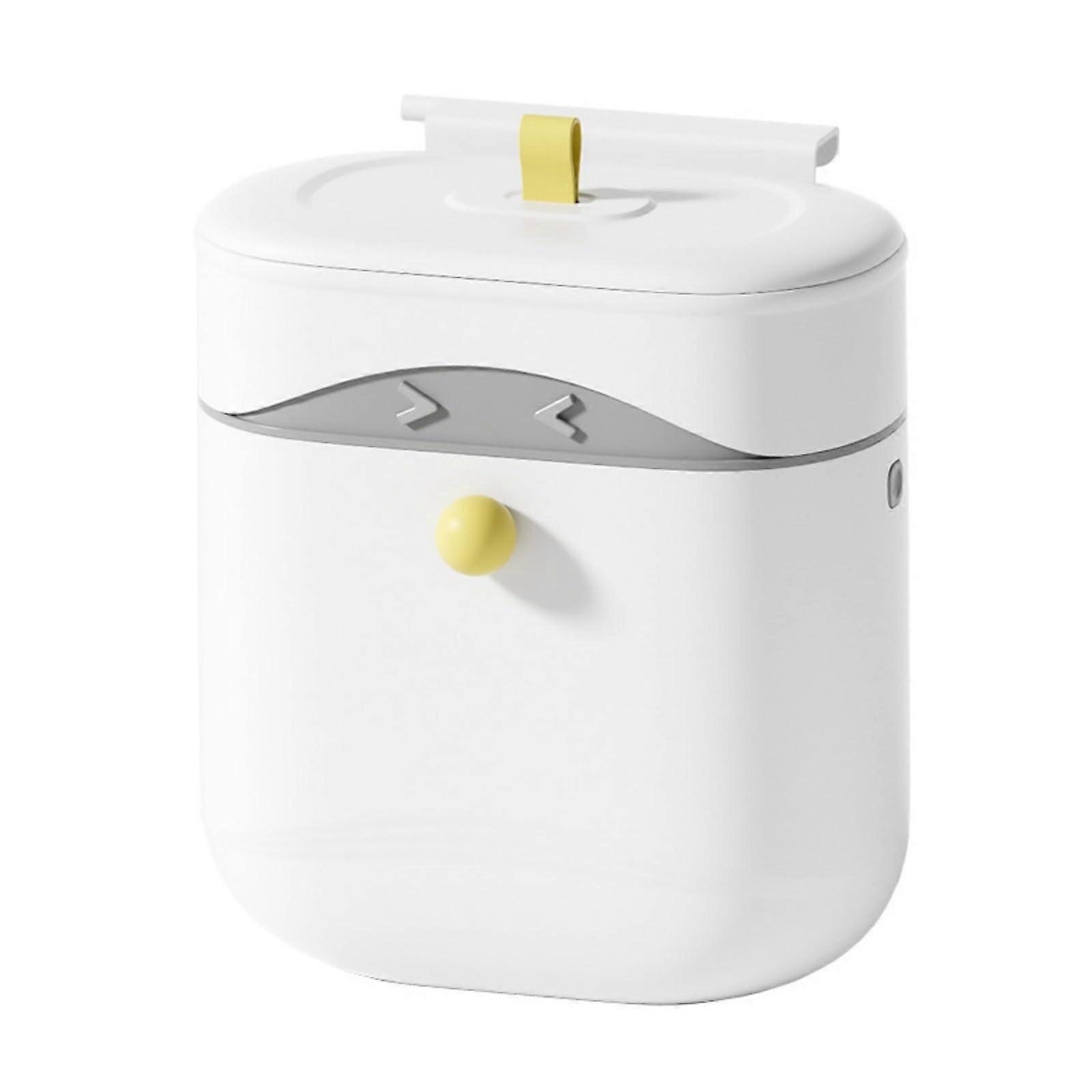 Wall Mounted Kitchen Trash Can with Lid, Space Saving NoDrill Odor Control Slide  Bin Large