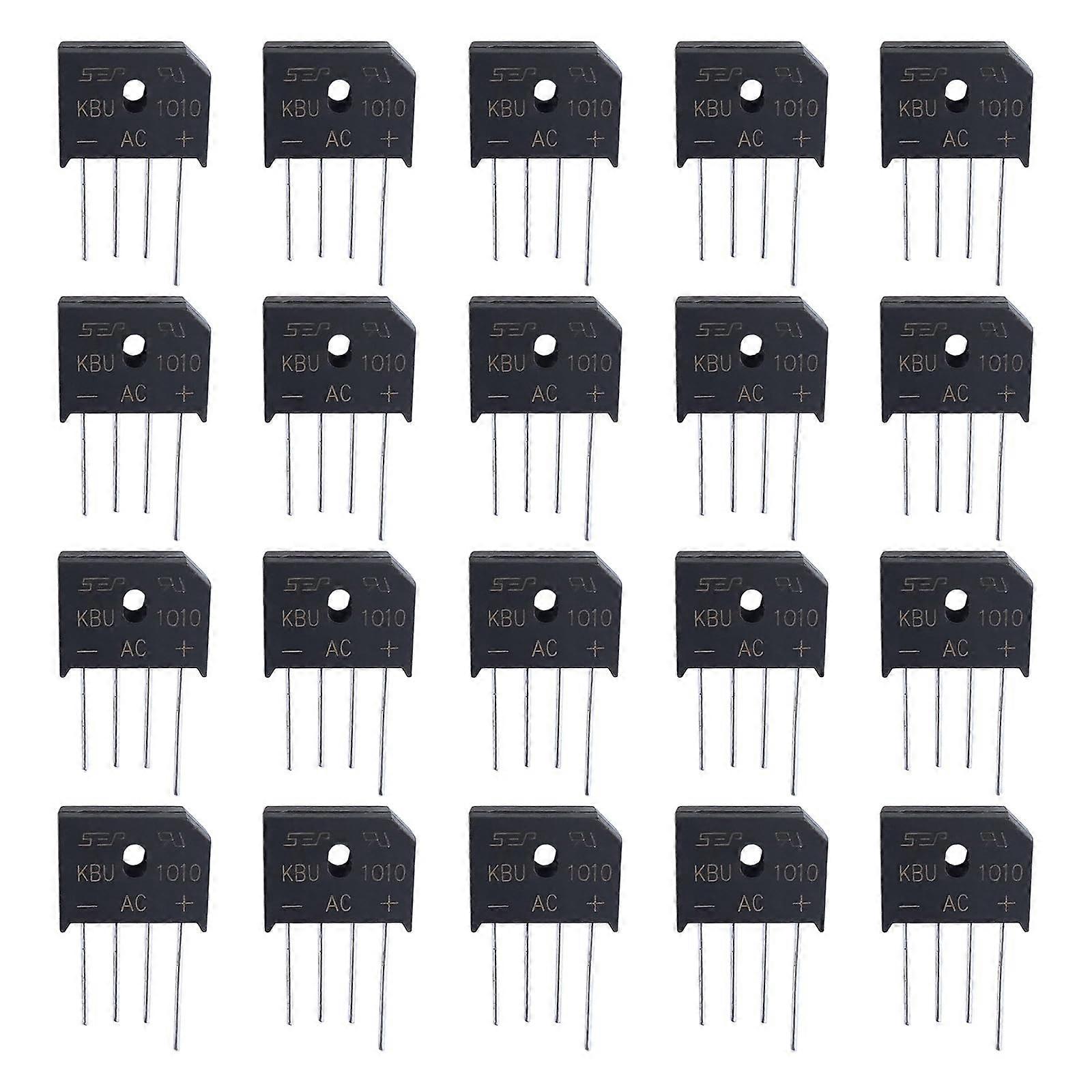 20x KBU1010 1000V 10A Bridge Rectifier Single Phase Diode for Electronic Circuits and Appliances