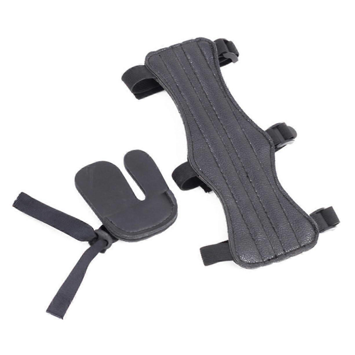 Ergonomic Archery Arm Guard and Adjustable Finger Protector Set for Hunting and Target Shooting