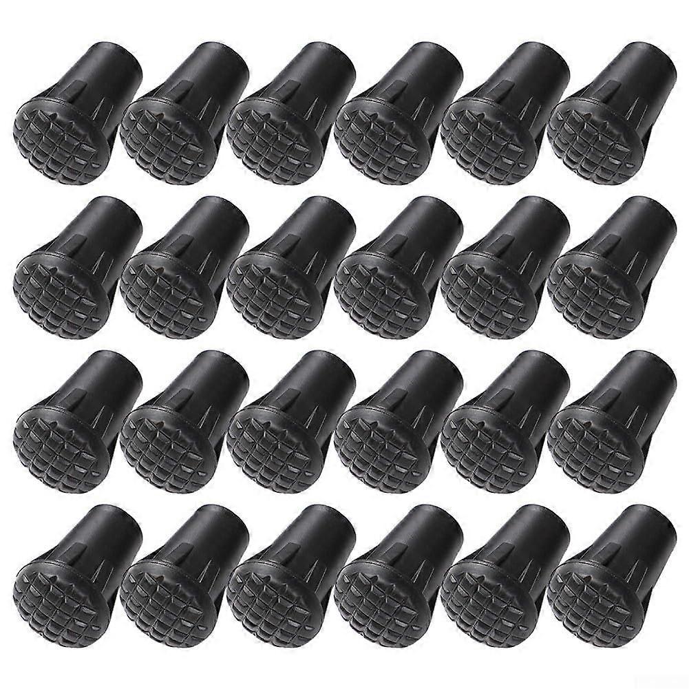 Trekking Pole Tips AntiSlip Rubber Caps for Hiking Stability 24pcs Secure Fit Replacement