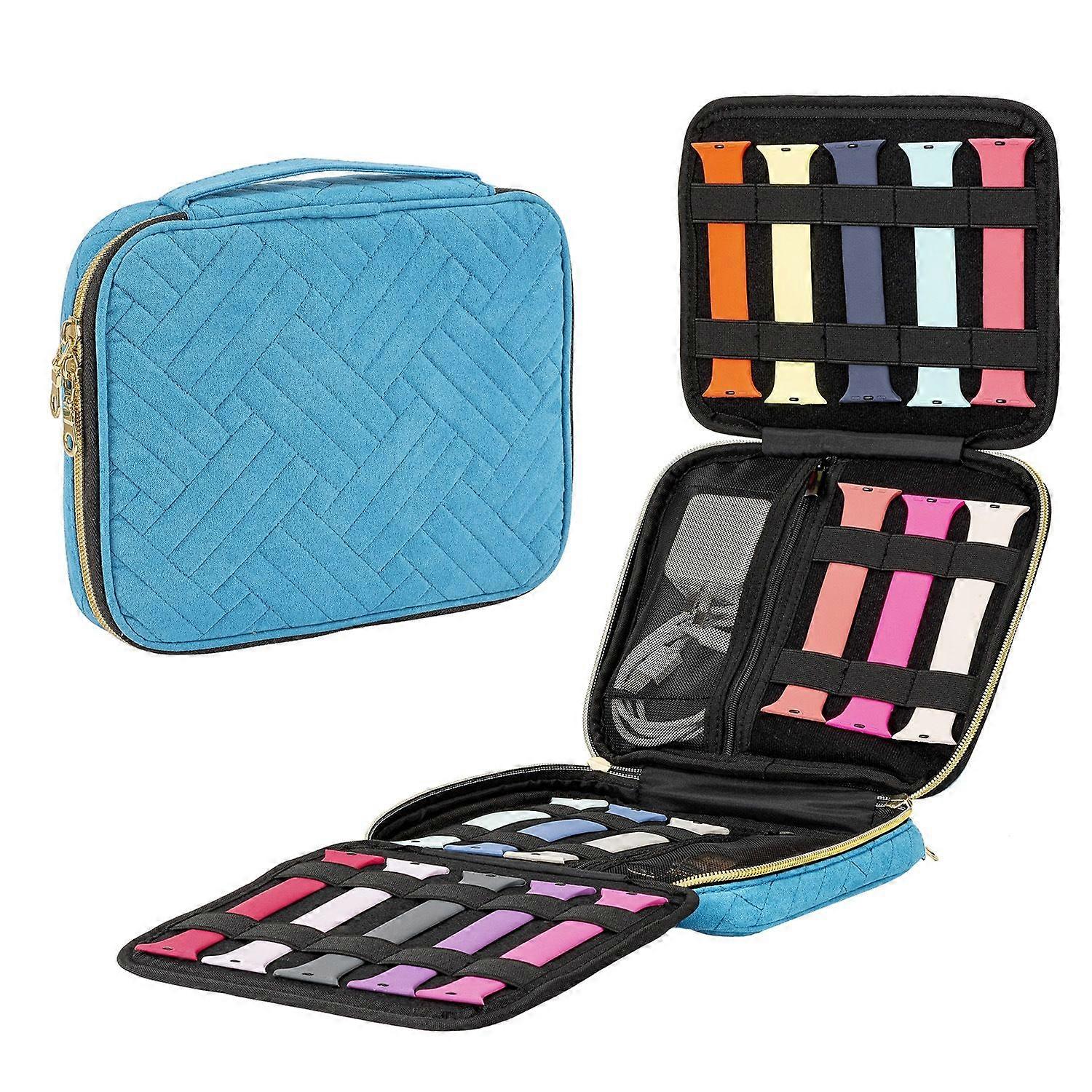 Velvet Watch Strap Watch Accessories Storage Bag, Specification: Blue L