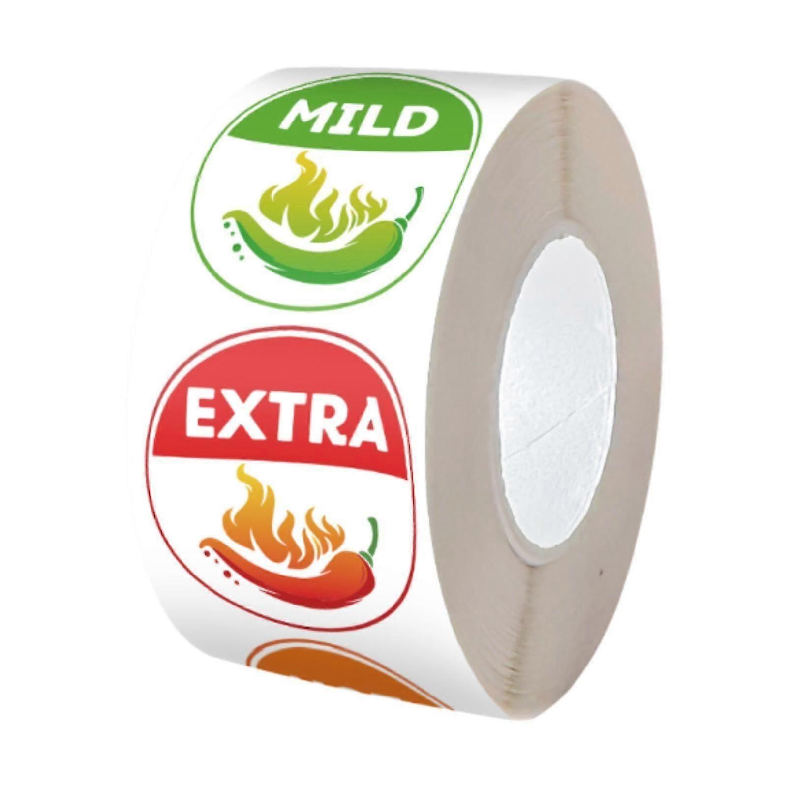 500x 4-Level Spice Scale Stickers for Hot Sauce