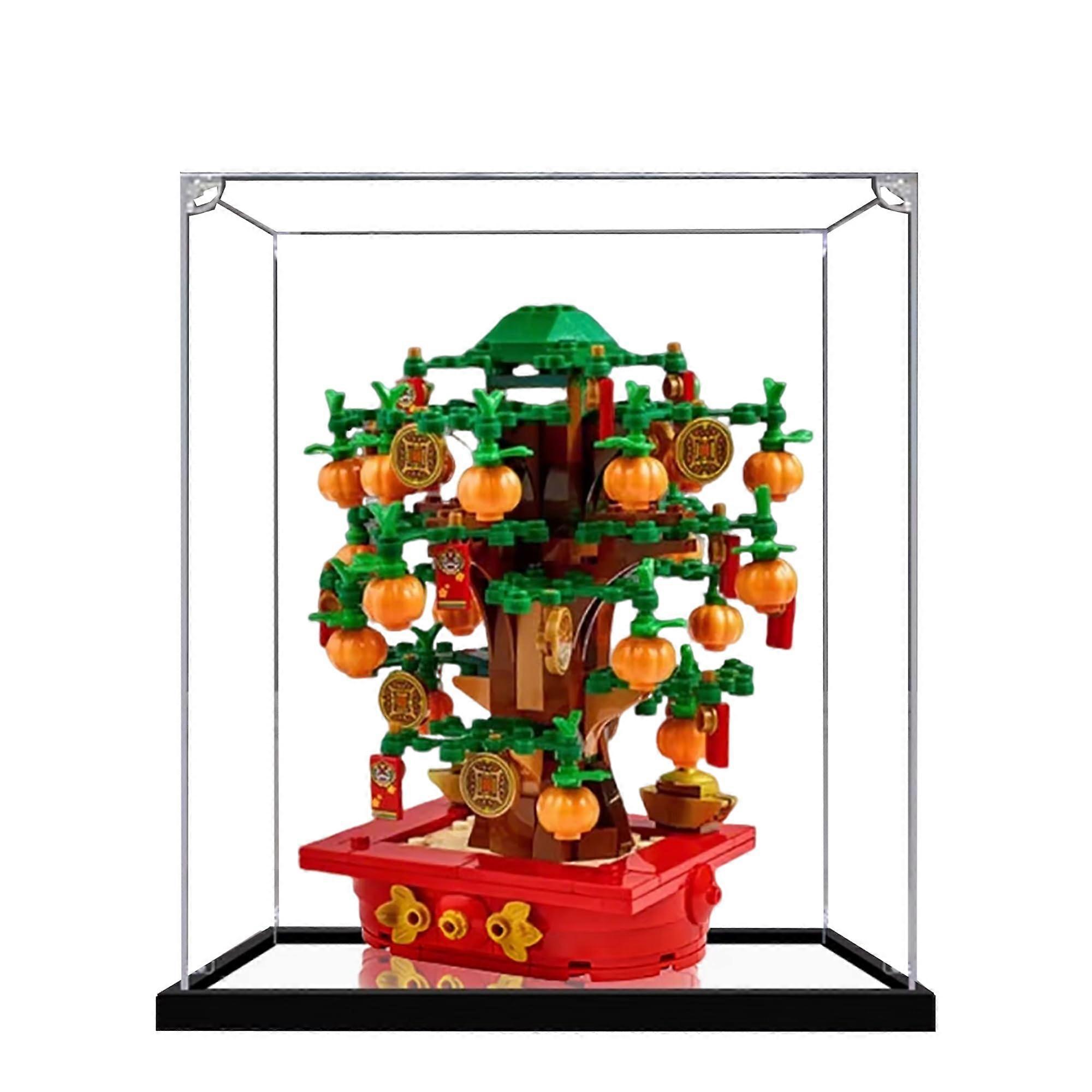 Acrylic Display Case for  40648 Money Tree, Clear Dustproof Box with 3mm Mirror Base