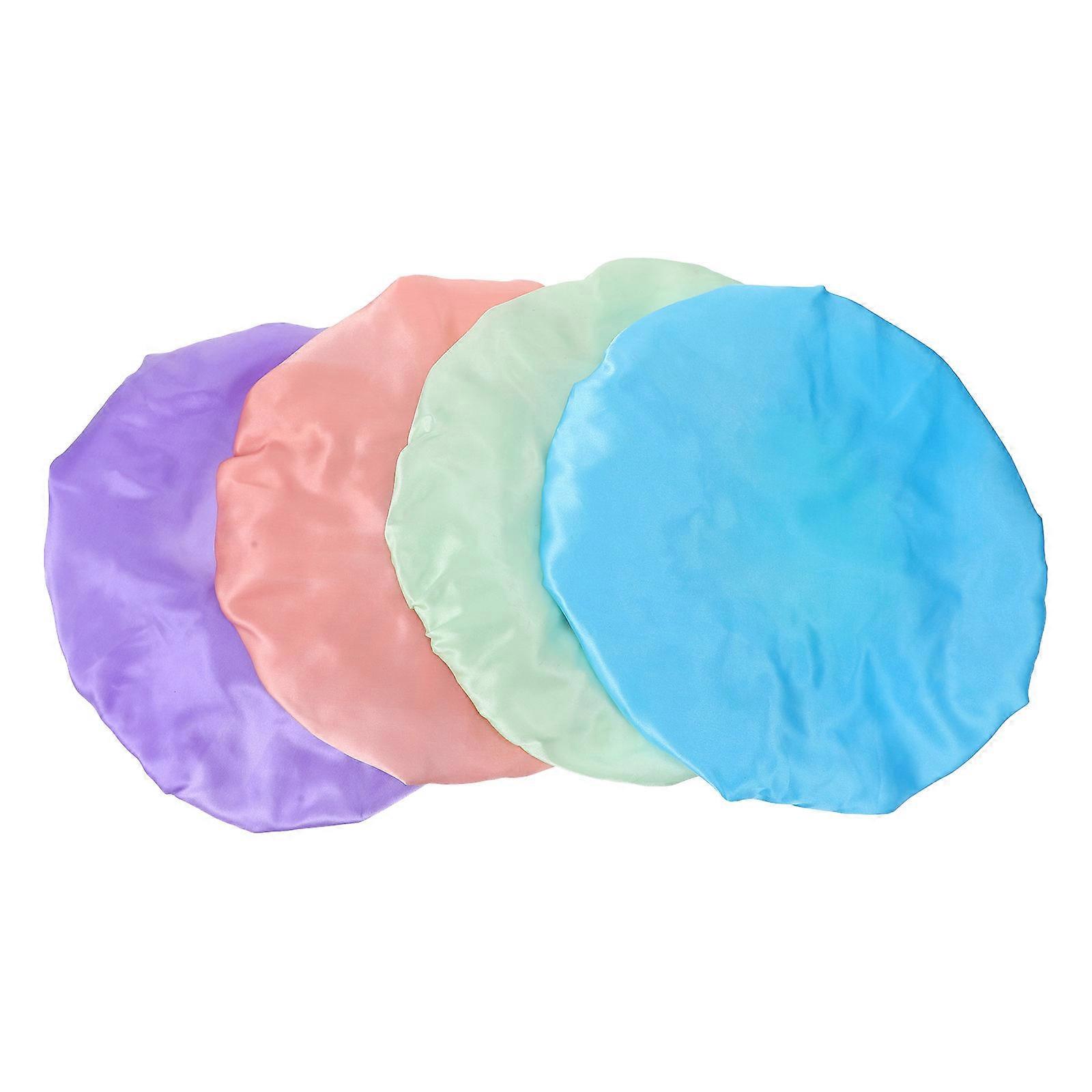 Shower Caps Waterproof Multi-Purpose Bath Caps 4Pcs Assorted Colors