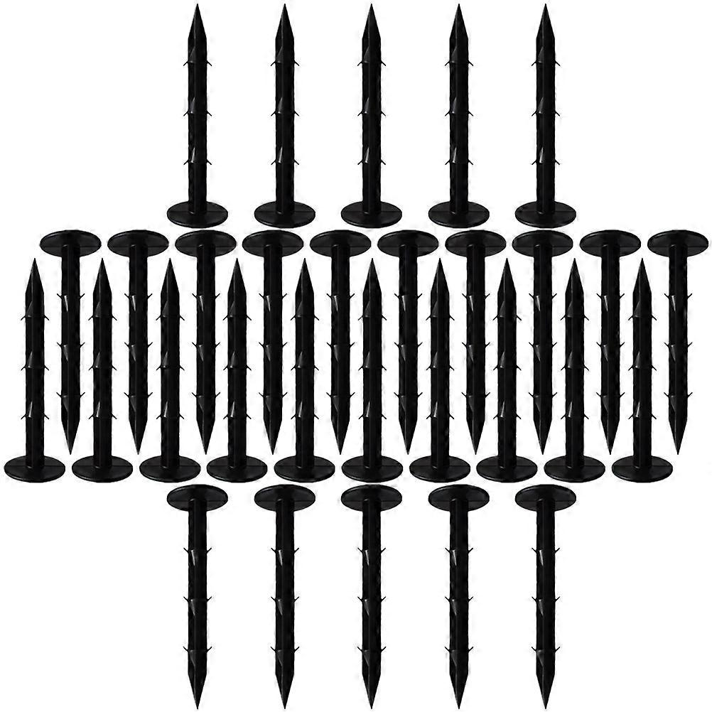 Ground Cloth Stake Plastic Stakes for Gardening Projects 100Pcs Black PP