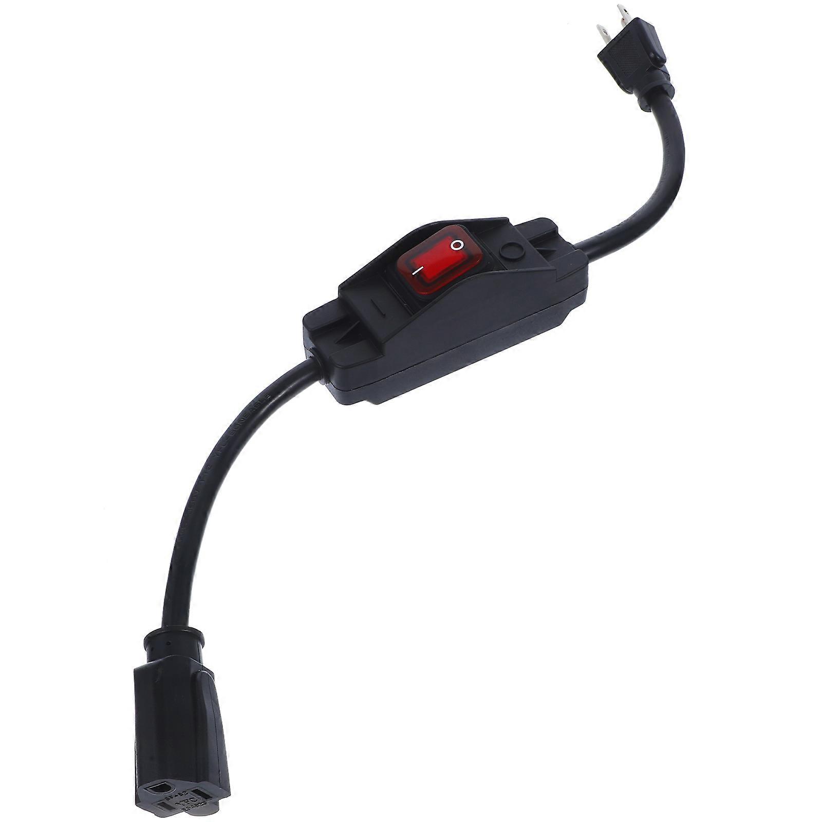 Black Extension Cord Electrical Inline on 2Pcs Set