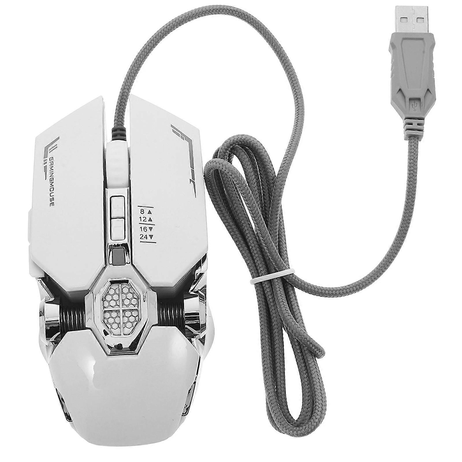 Computer Gaming Mouse Wired Mouse for Computer 1Pcs Silver