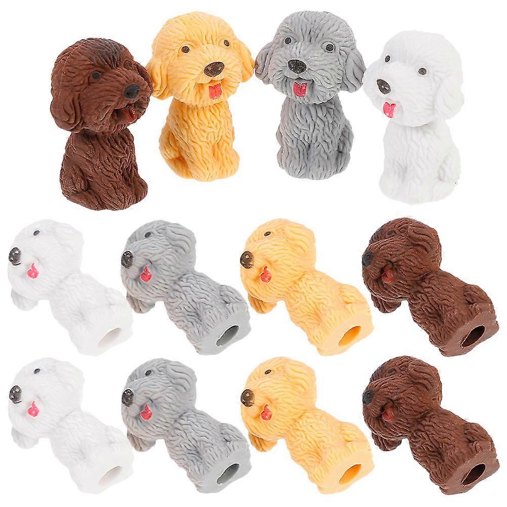 Multi-Function Cartoon Erasers 24Pcs Assorted Color Delicate Pencil Set