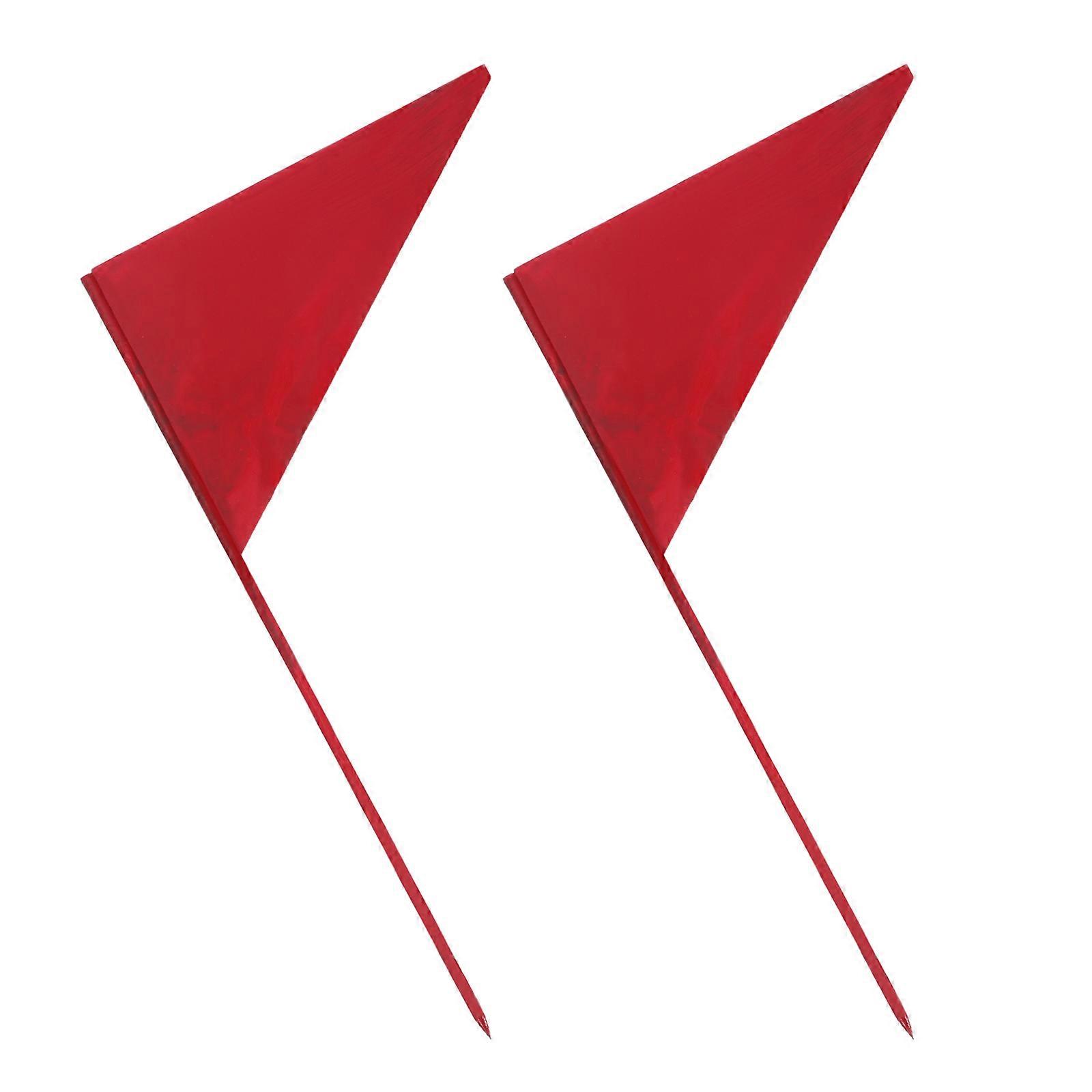 Marking Flag Triangle Iron Flags for Precise Distance Measurement 2Pcs Red