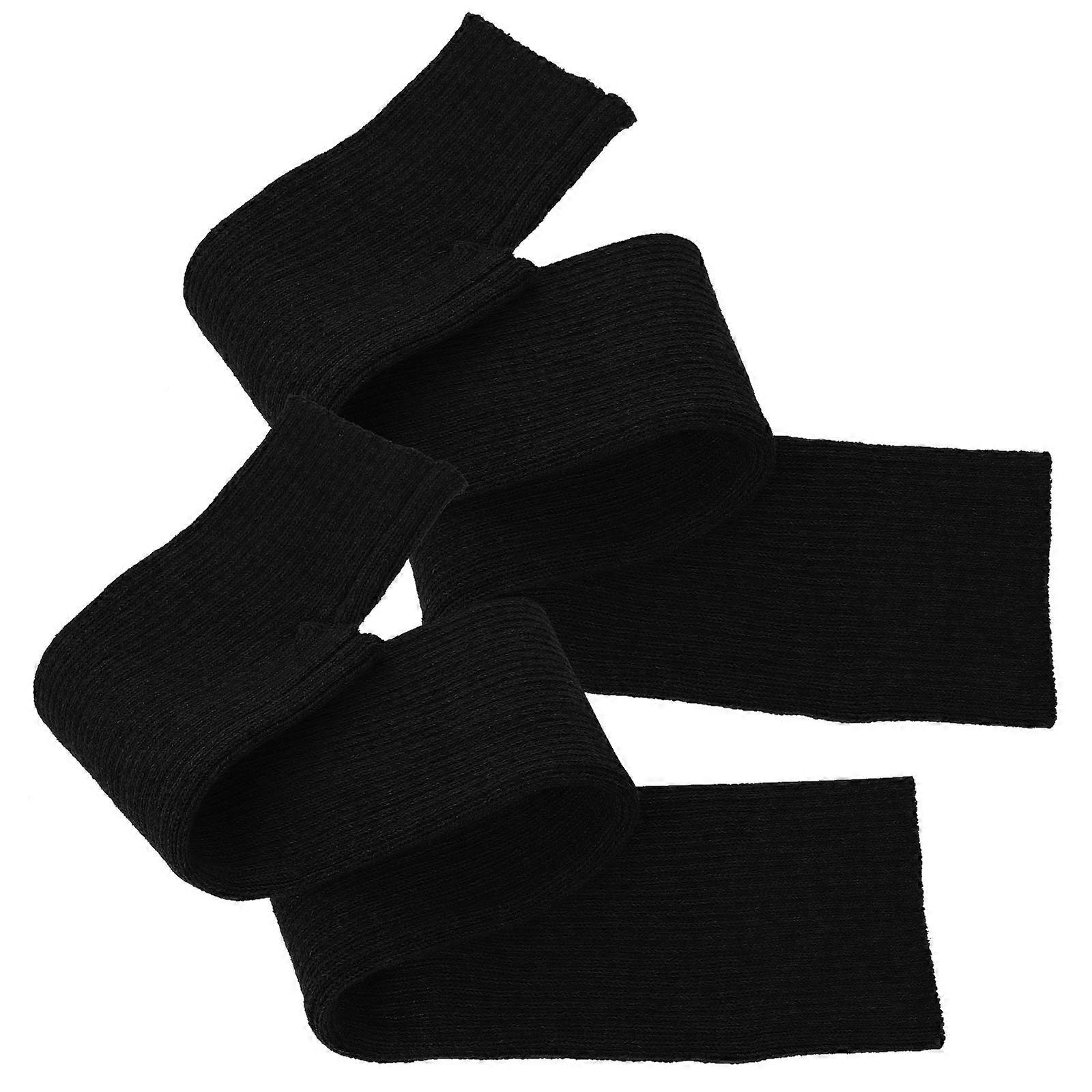 Arm Sleeves Black Wool for Outdoor Warm Coverage 1Pair