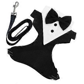 Formal Walking Harness with Leash for Pets 5Sets Tuxedo Dog Vest Black