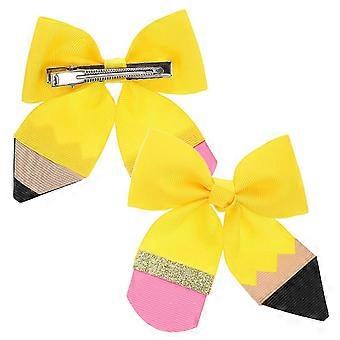Children Hair Bows for Girls Decorative Back to School Accessories 2Pcs