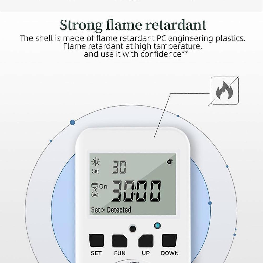 Multifunctional Digital Light Controlled Timer Socket Cycle Programmable Digital Timer Outlet Switch-EU Plug