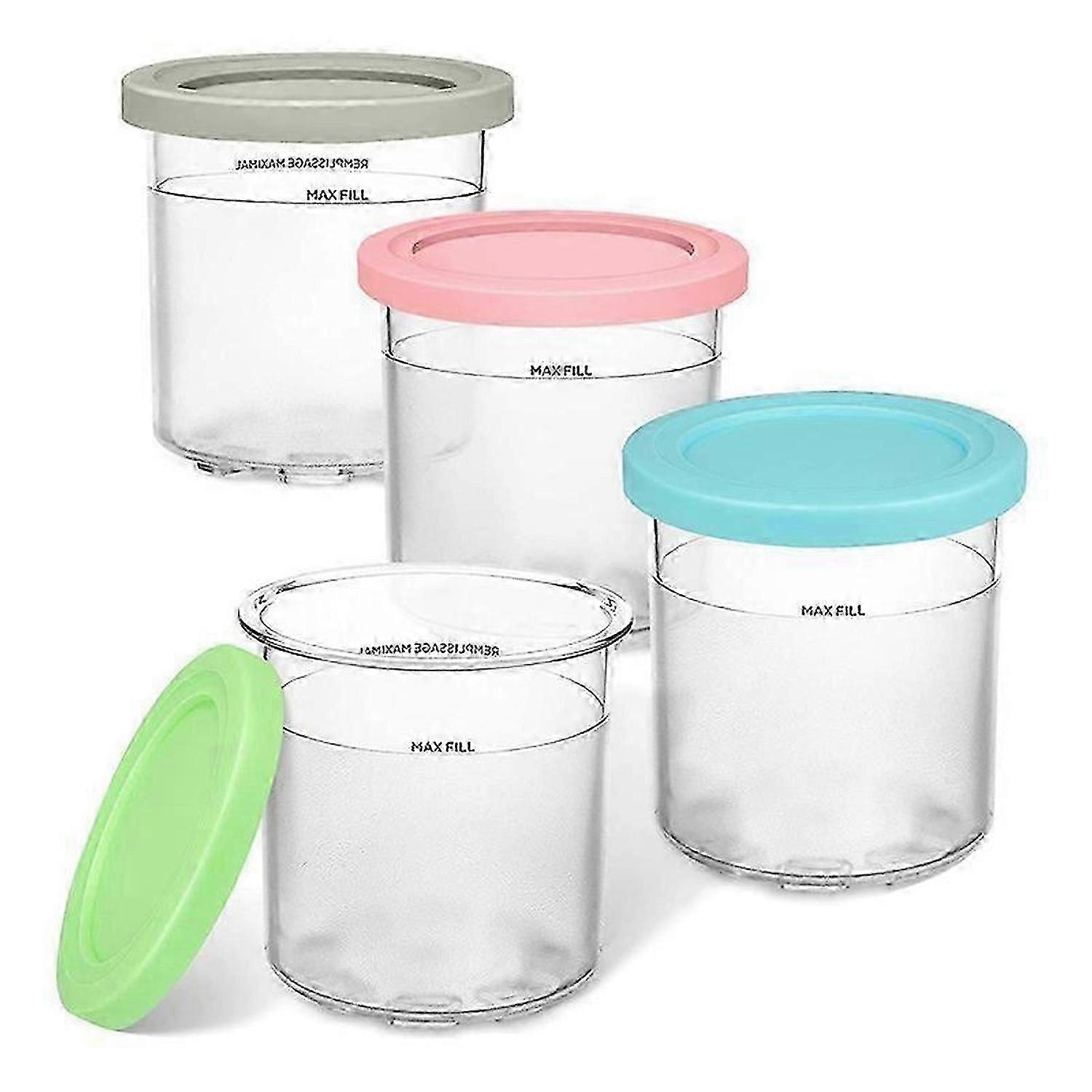 Replacement Pints and Lids compatible with Ninja Creami compatible with NC300, NC301(4 Pack )