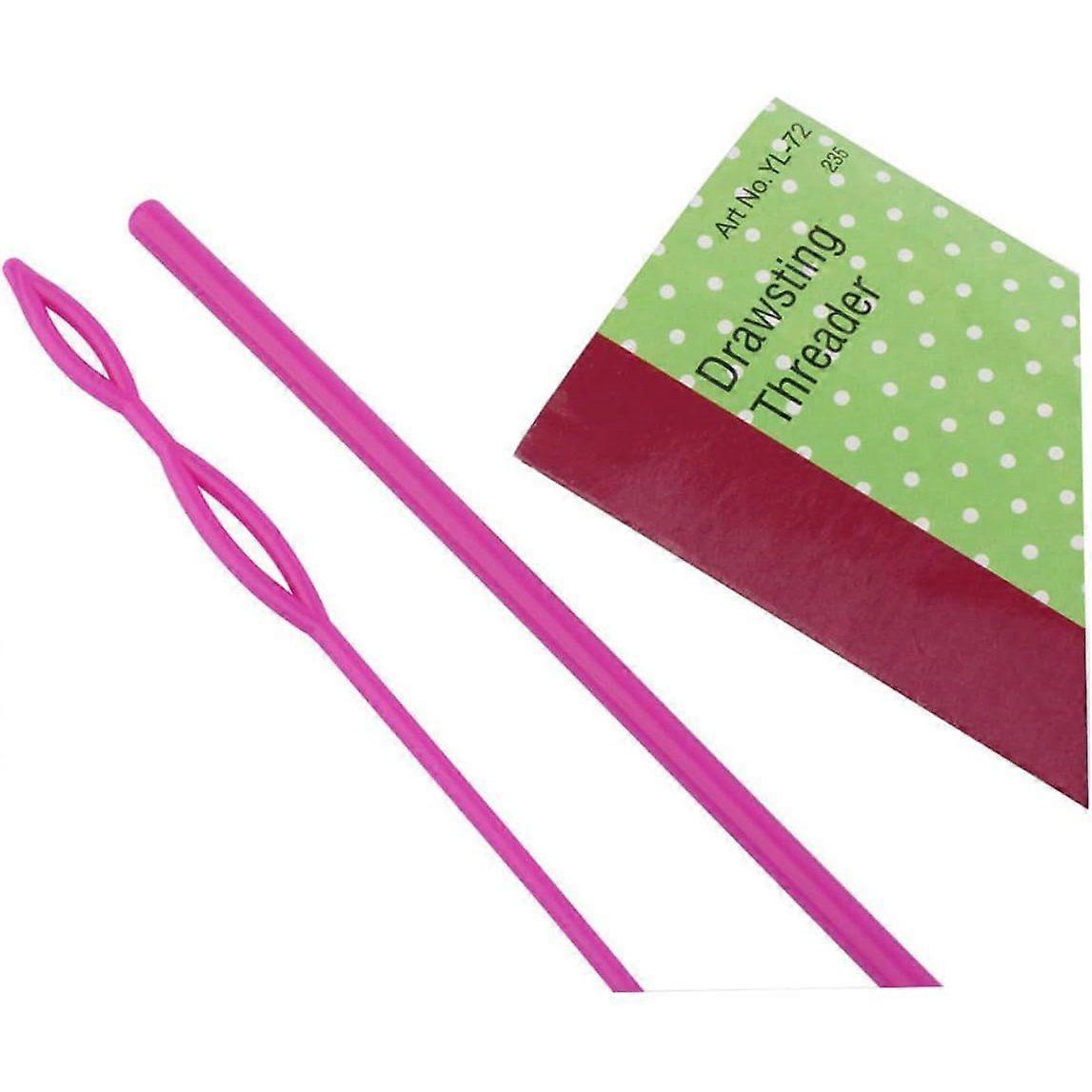 6 Pcs Easy Pull Threader and Drawstring Threader Pinch Type Needles Set for Elastic Threading Wool Yarn