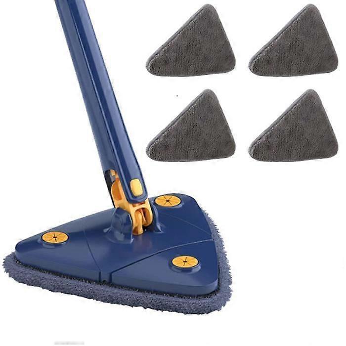 360 Rotating Adjustable Cleaning Mop with Automatic Water Squeezing Function, 4 Pieces Cloths