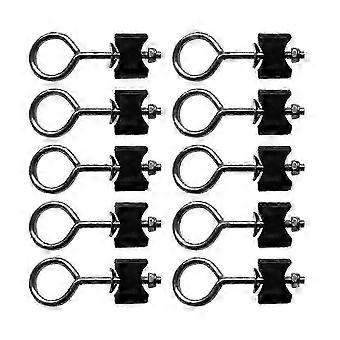 10 Pcs Galvanized Steel Trampoline Screws, Replacement Set for Secure Frame, Easy Installation, Black, 6mm x 9.5cm