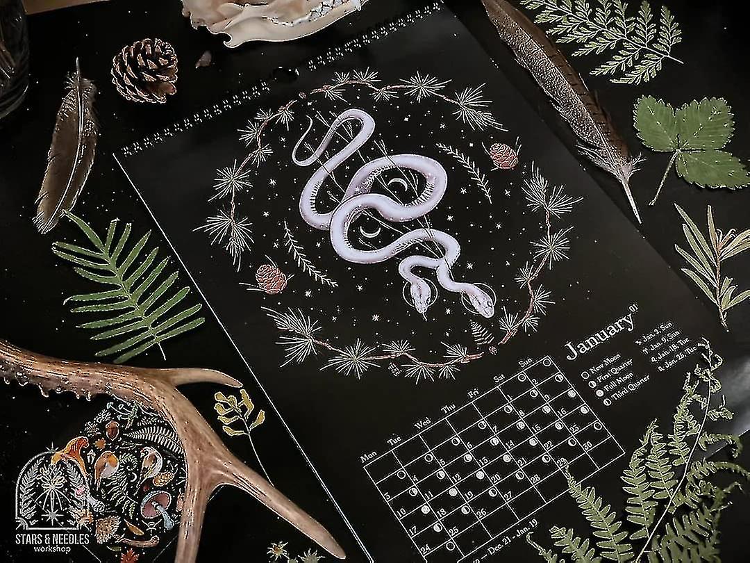 Dark Forest Lunar Calendar 2022 Square Calendar 2022 Flowers 21x29 