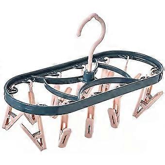 Waslijn clips, hangende wasdroger met 12 clipsmini roterende hangende wasdrogervoor ondergoed en sokken.