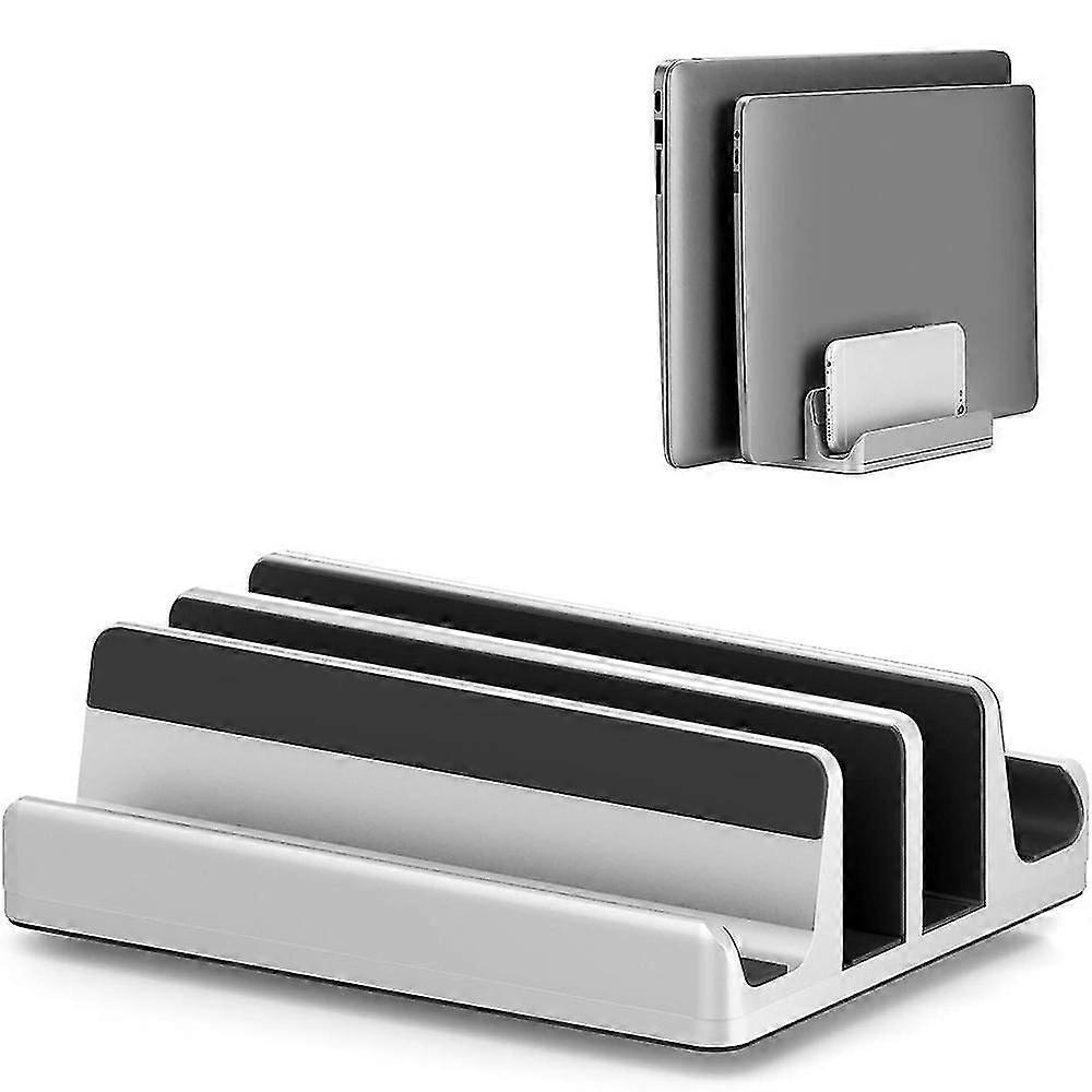 Double-slot Adjustable Vertical Laptop Stand,silver