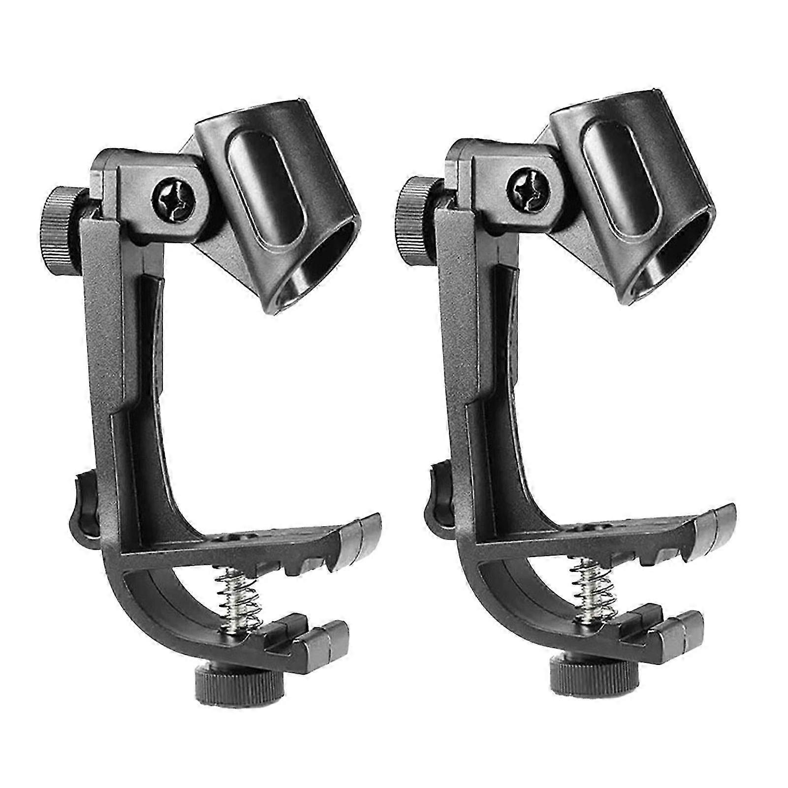 2PCS Drum Microphone Clips | ABS Plastic Adjustable Mic Mount Holder