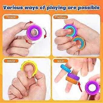Fidget Toys Bulk for Kids: 100 kpl sormirenkaita - Luokkahuoneen palkinnot - Aarrelaatikko - Teksturoituja aistileluja autismin lievitykseen - Pääsiäisaskartelu