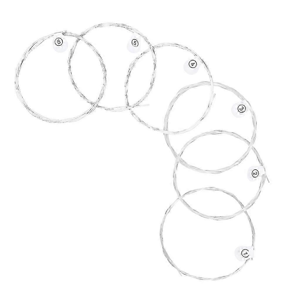 6Pcs Guitar Strings Wood Guitar Strings Silver Plated Copper Guitars String Guitar Replacement String