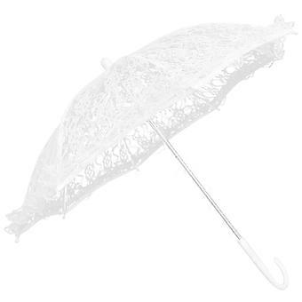 Wedding Lace Parasol Umbrella for Photo Prop White Accessory