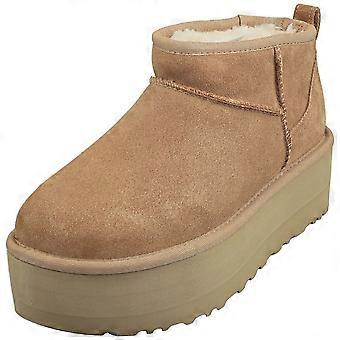 UGG Classic Ultra Mini Womens Platform Boots in Chestnut
