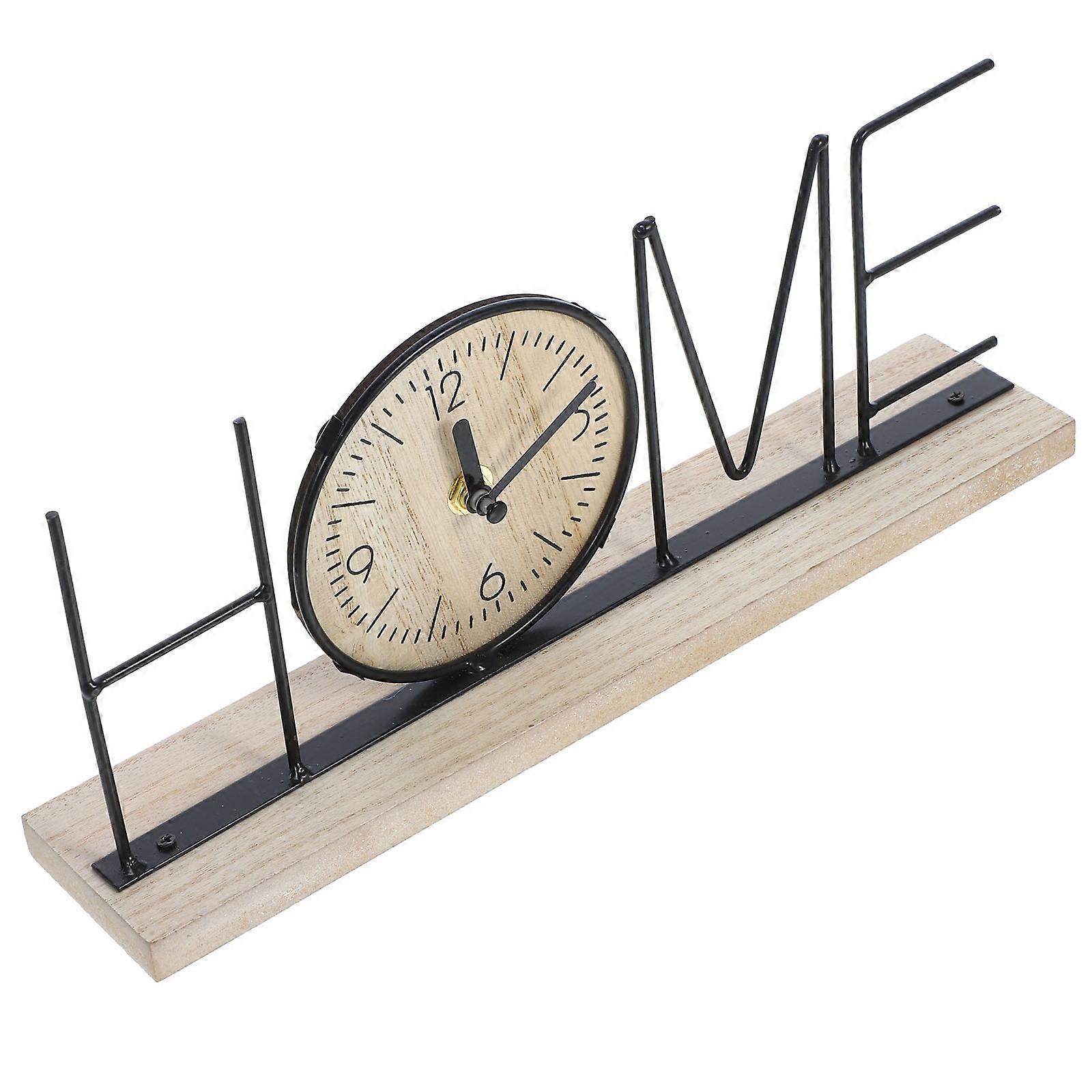 Table Clock HOME Shape Clock Classical Desktop Clock Decorative Clock No Battery