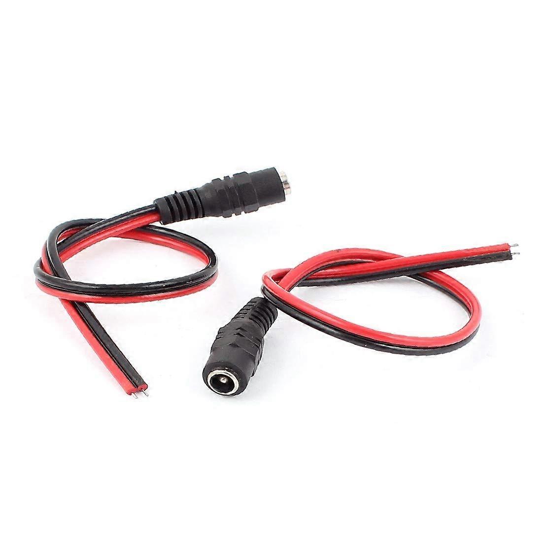 2Pcs 2.1x5.5mm Female DC Power Cable 27cm for CCTV Security Camera Quick Replacement