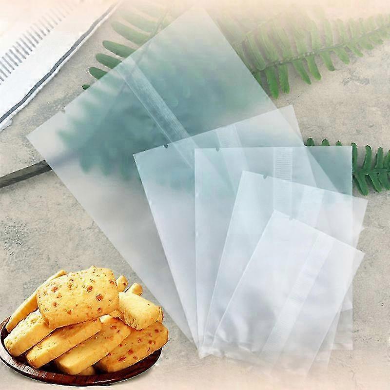 100 Pcs Translucent Plastic Bags for Cookie and Muffin Packaging