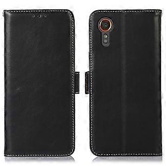 For Samsung Galaxy Xcover 7 Wallet Phone Case Genuine Cow Leather Rfid Blocking