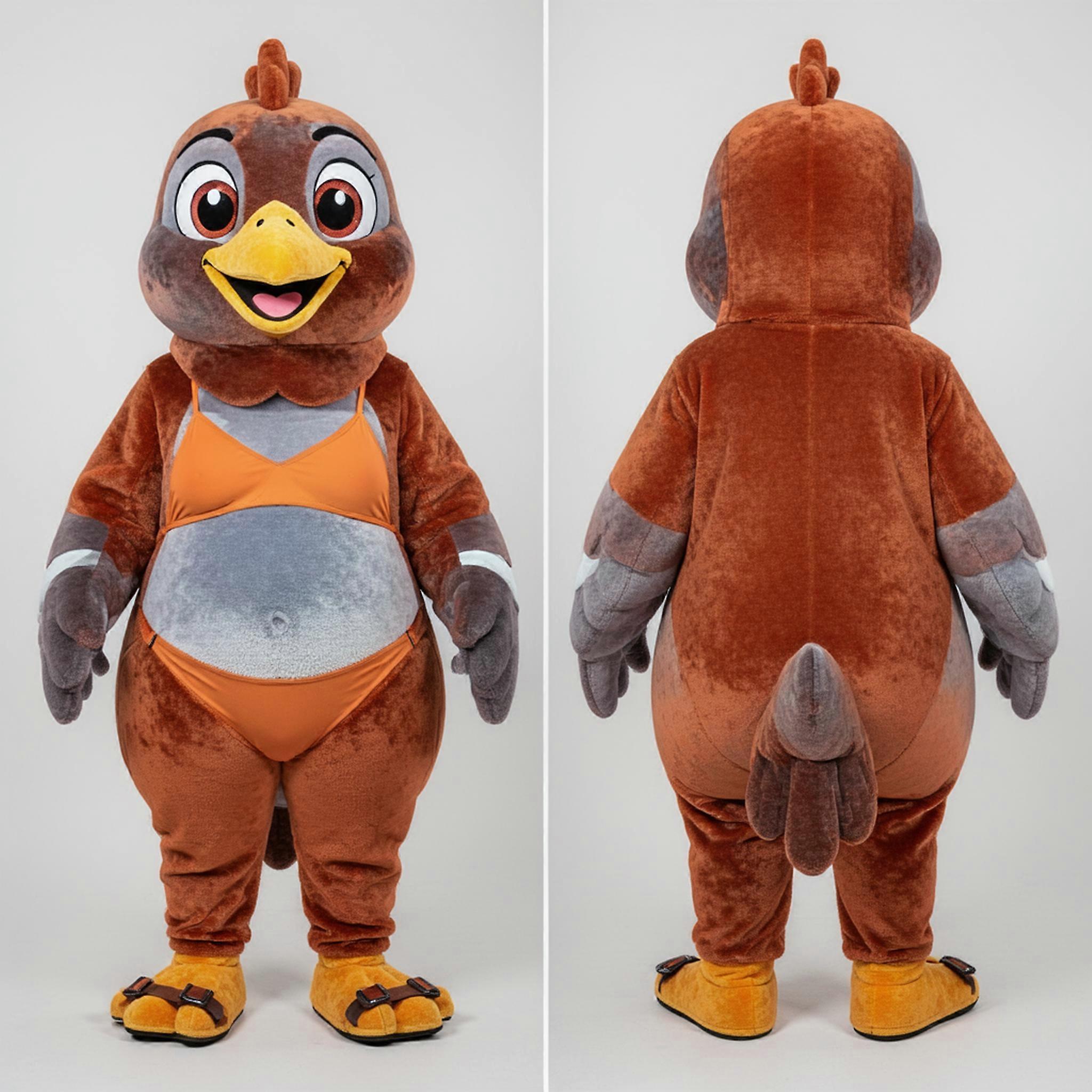 MASTICOT Rust Orange Velvety Pigeon Mascot