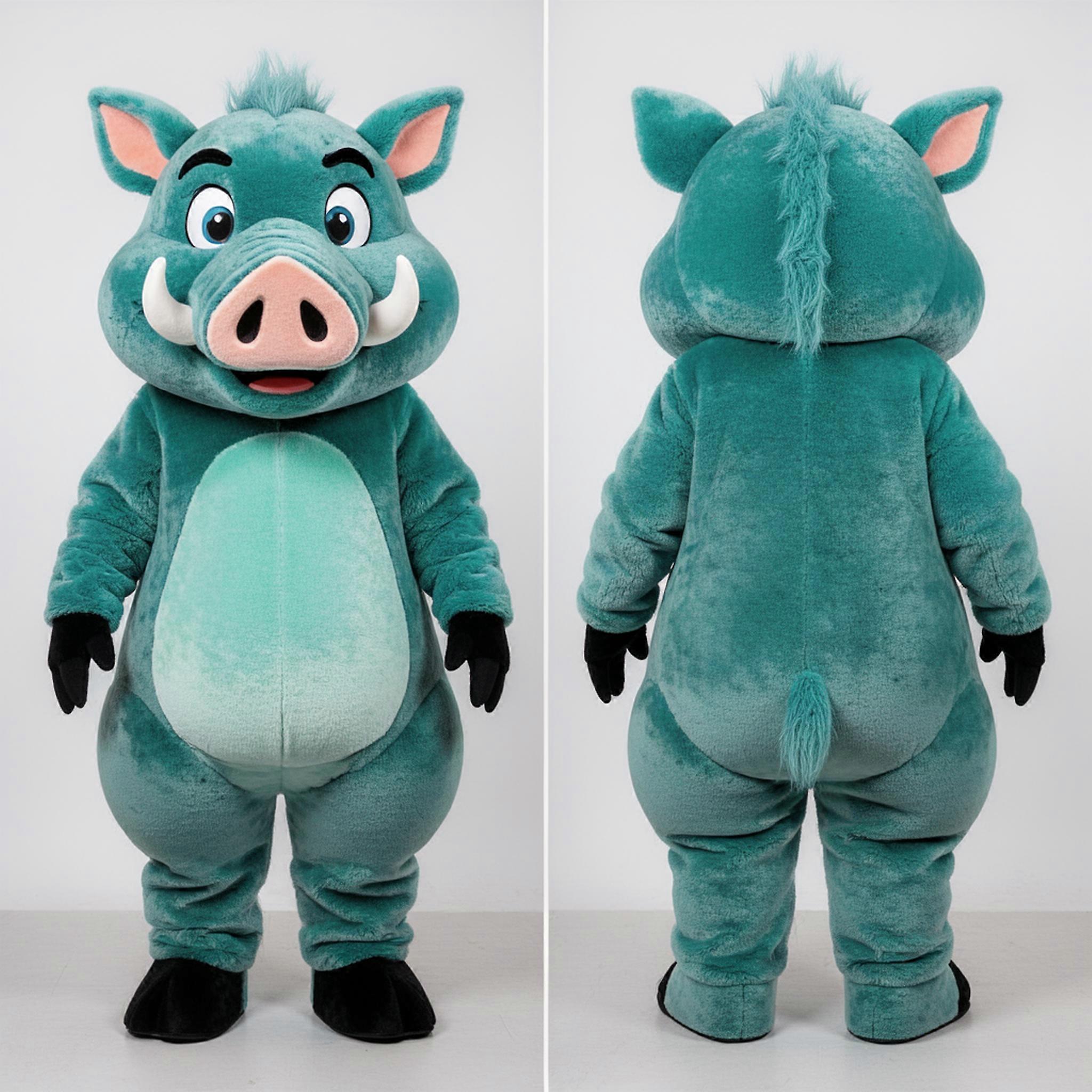 MASTICOT Teal Rounded Wild Boar Mascot