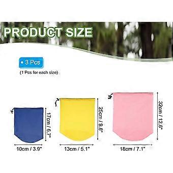 Bolsa de Cosas 4x8/5x10/7x13, 3 Pcs Impermeable Bolsa de Almacenamiento al Aire Libre Portátil