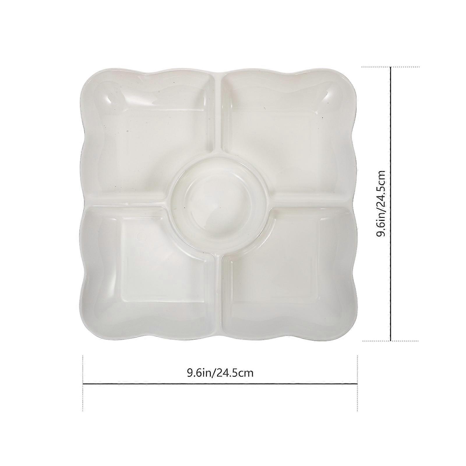 Four-Leaf Fruit Tray Multi-Grid Storage Tray for Storage Use 2Pcs Straw