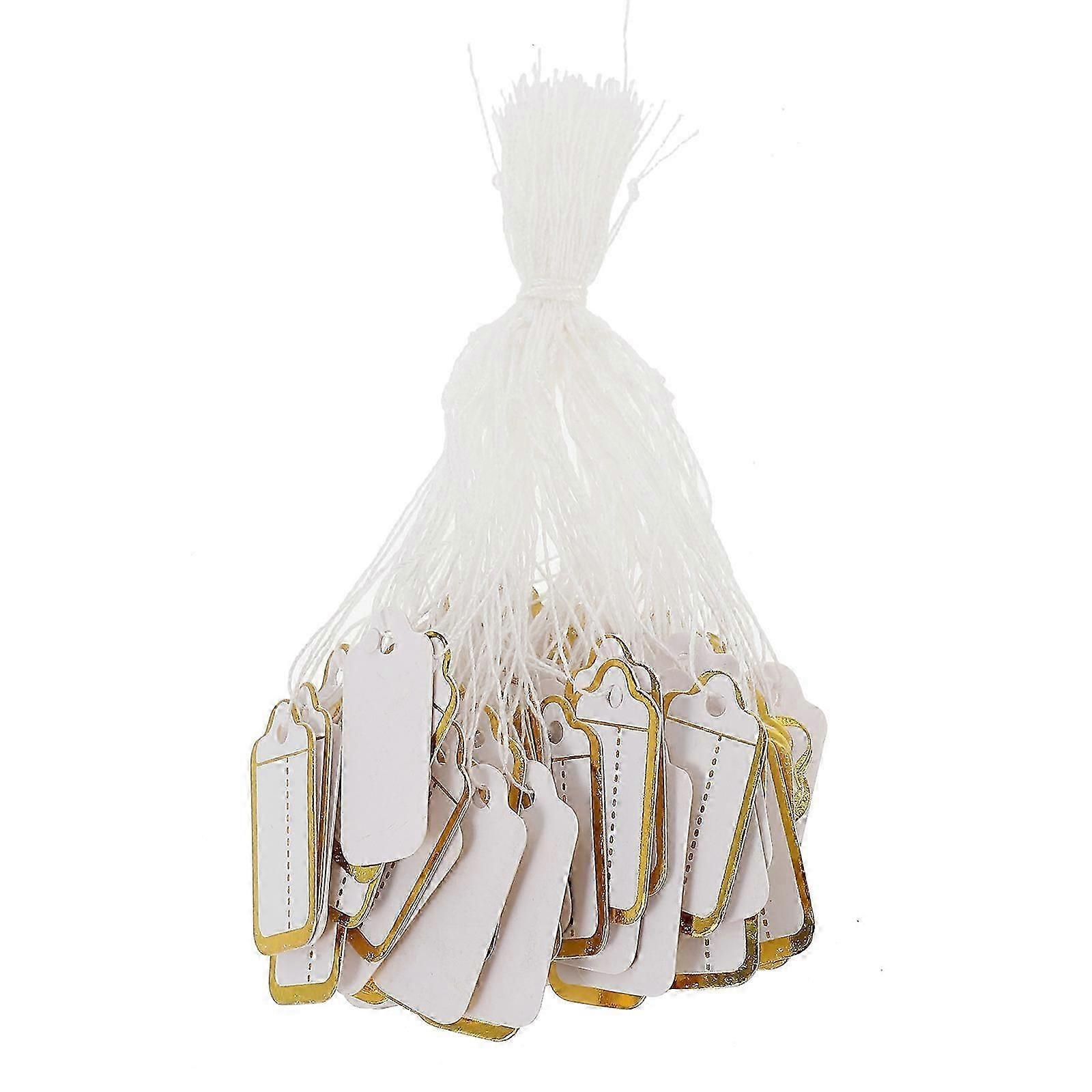 Jewelry Paper Labels Rectangular with Hanging String 2000Pcs Set