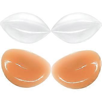 Sticky Silicone Bra Inserts, 2 Pairs Push Up Pads for A-D Cup | Natural push-up silicone inserts backless wear  invisible shaping with skin-safe was