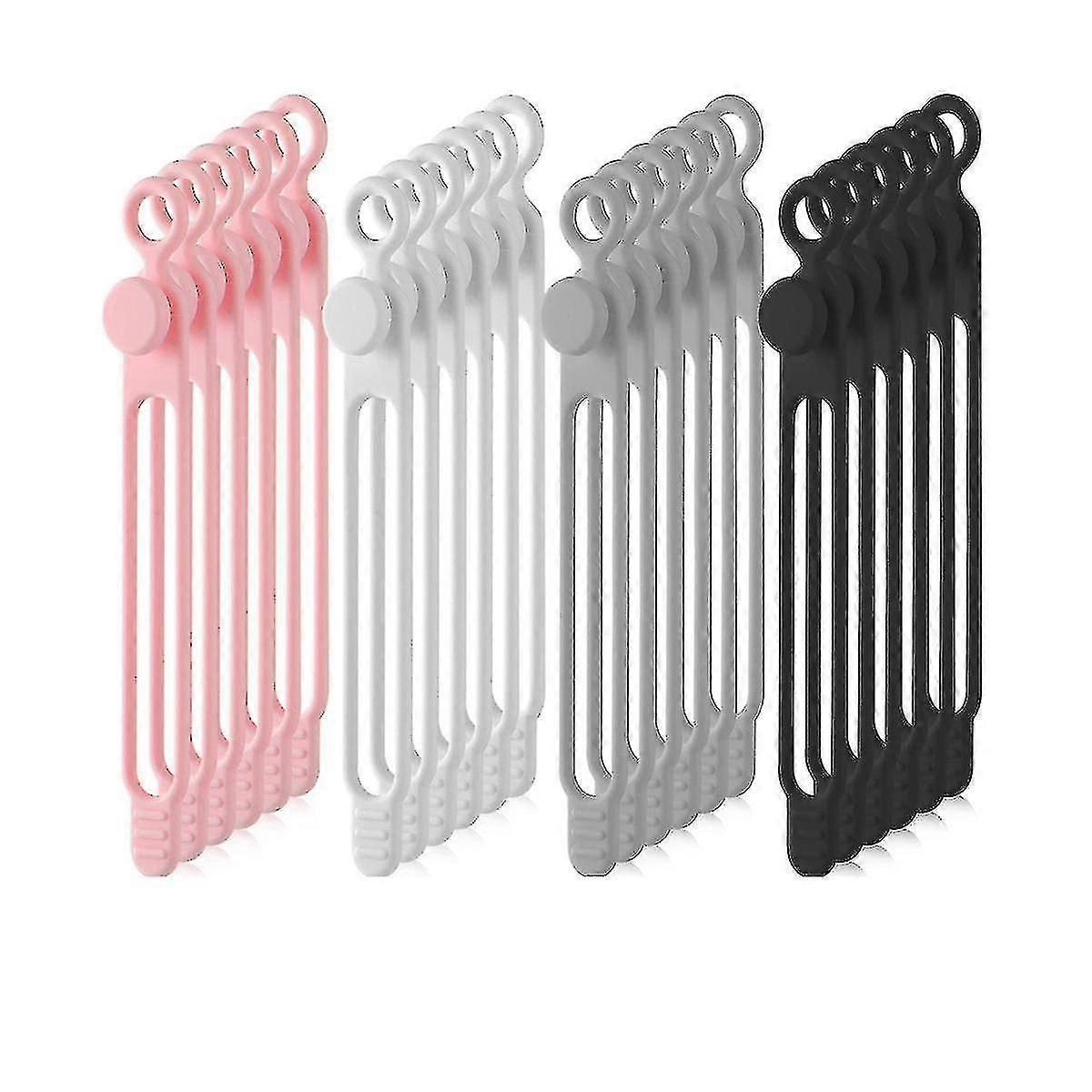 40pcs Cable Tie Silicone Reusable Holder Strap Adjustable Cable Straps Multipurpose Cable Organize