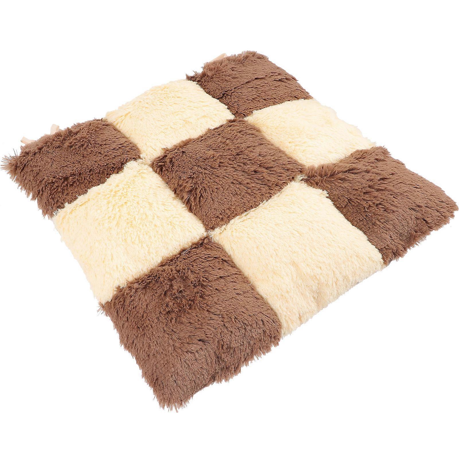 Multi-Function Plush Chair Cushion For Home Use Tailbone 40x40cm Coffee 1Pack