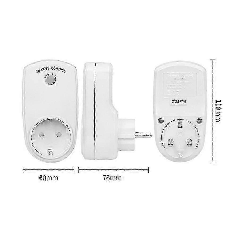 Wireless Remote Control Outlet Set, 6pcs, 98ft Range, 2300W, EU Plug, Compatible