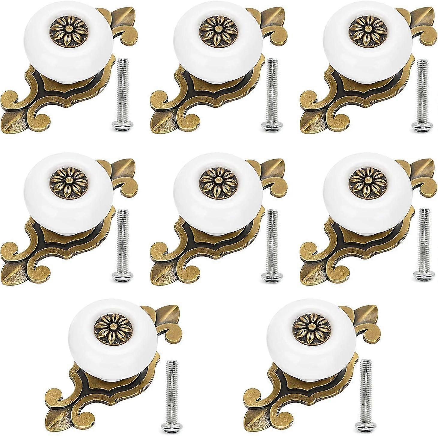 Door Knobs Ceramic Cabinet Knob Cabinet Knobs Vintage Drawer Knobs 8 Pieces Metal Knobs For Office Drawers and Cupboard