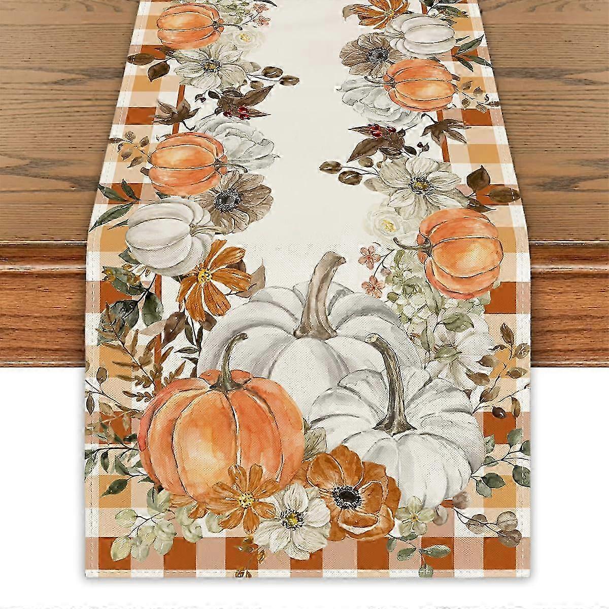 Fall Eucalyptus Leaf Table Runner