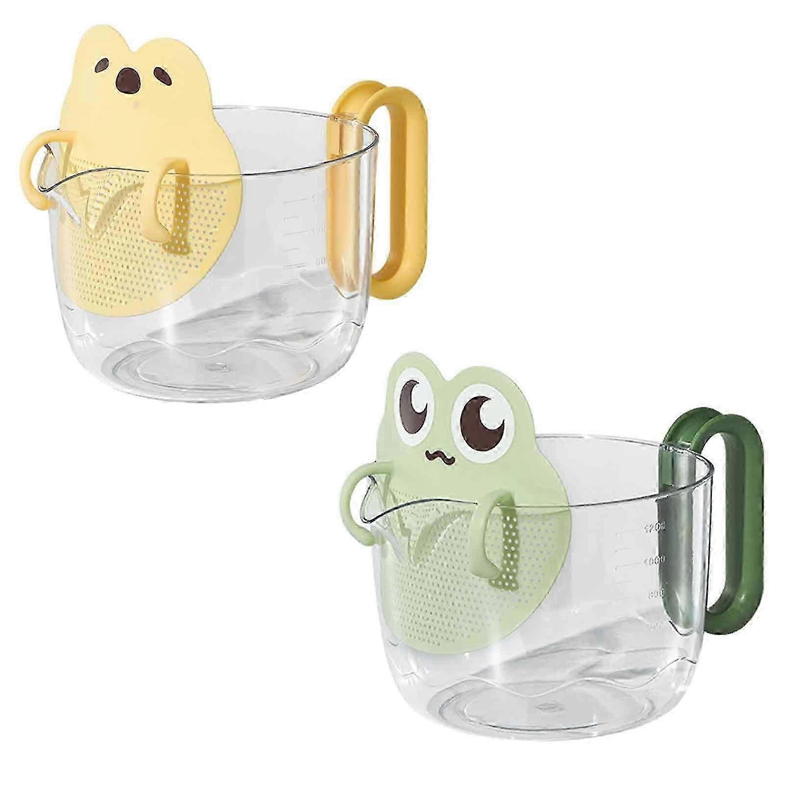 2Pcs Measuring Cup with Filter Baffle, Large Capacity Food Prep Container for Baking