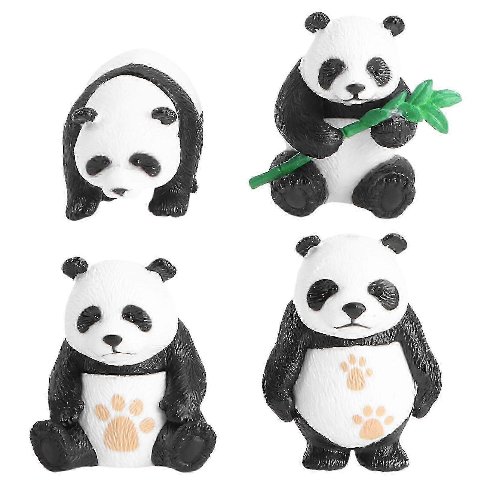 4pcs Resin Panda Moss Ornaments