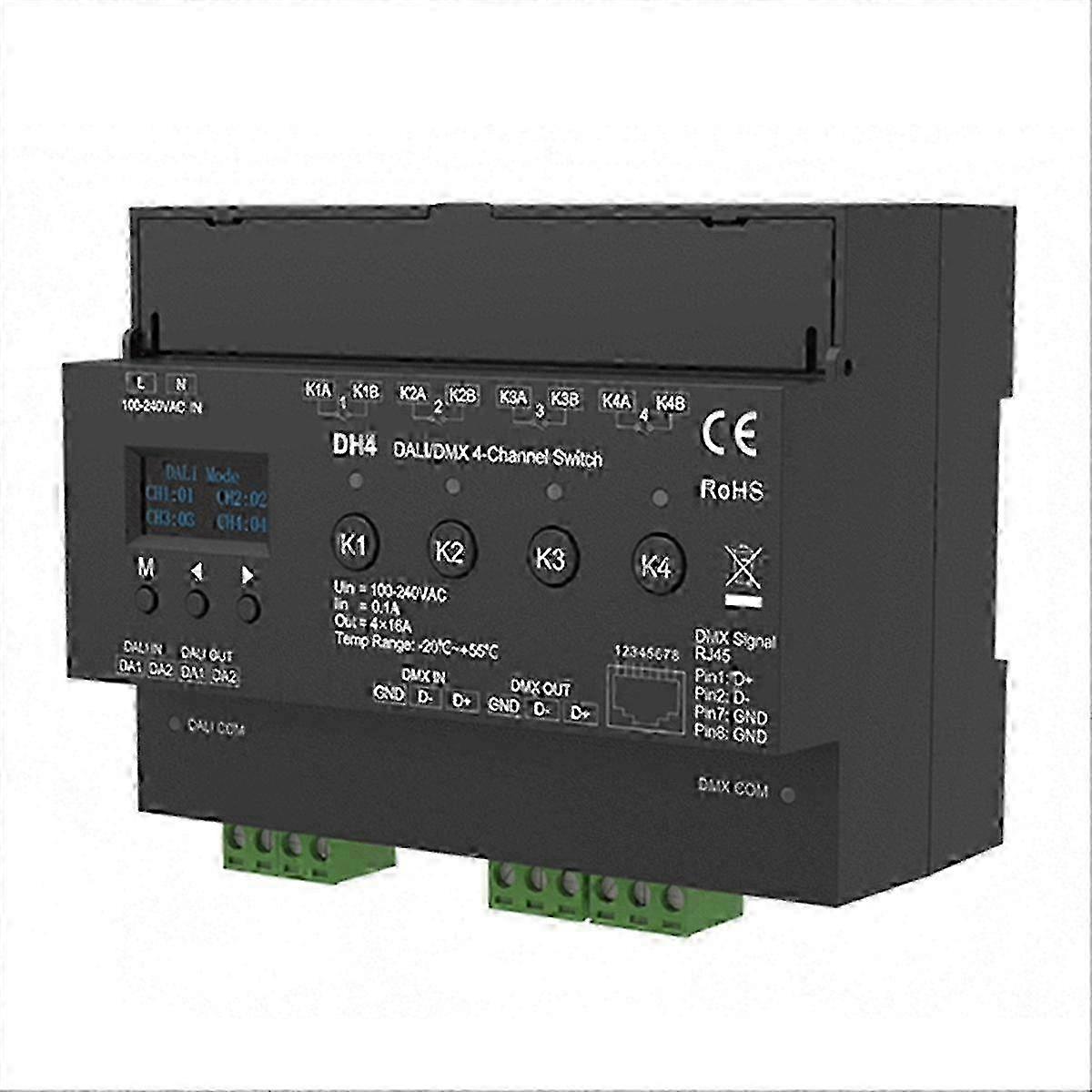 4CH DMX RDM Relay With OLED Display
